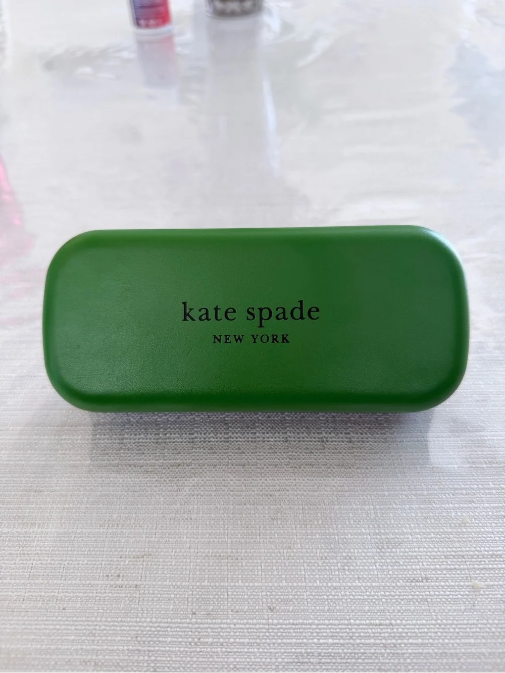 kate spade Green and Black Eyeglass Case with polka dot cloth - Picture 7 of 8
